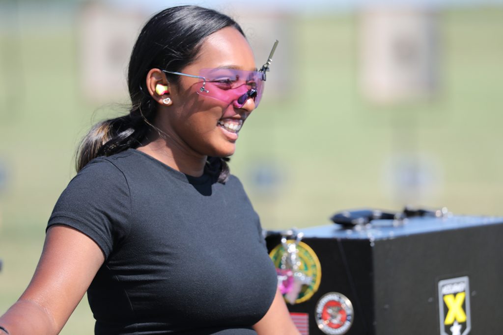Tanya smiles on the range.