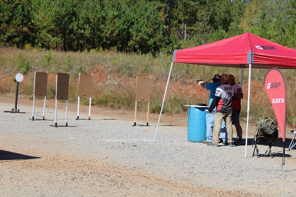 The Glock Sport Shooting Foundation(GSSF)  set up a match stage for guests to enjoy.