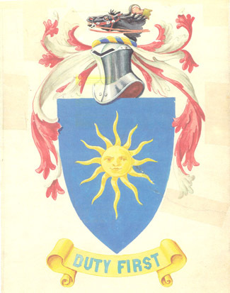 Original coat-of-arms for the 26th Cavalry (PS), courtesy of First Sergeant (Ret) Charles Aresta. The red and white mantling signifies that the unit was originally formed from Field Artillery personnel. Photo courtesy of the Philippine Scouts Heritage Society