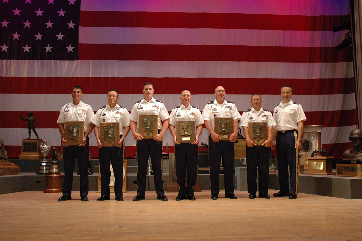 The U.S. Army Marksmanship Unit Blue won its 10th consecutive National Trophy Pistol Team Match title with a score of 1150-43x. 