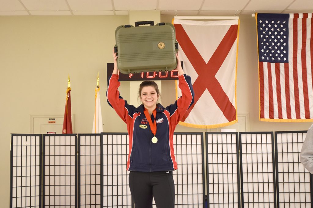 Katelyn Abeln was the overall junior competitor in the pistol competition.