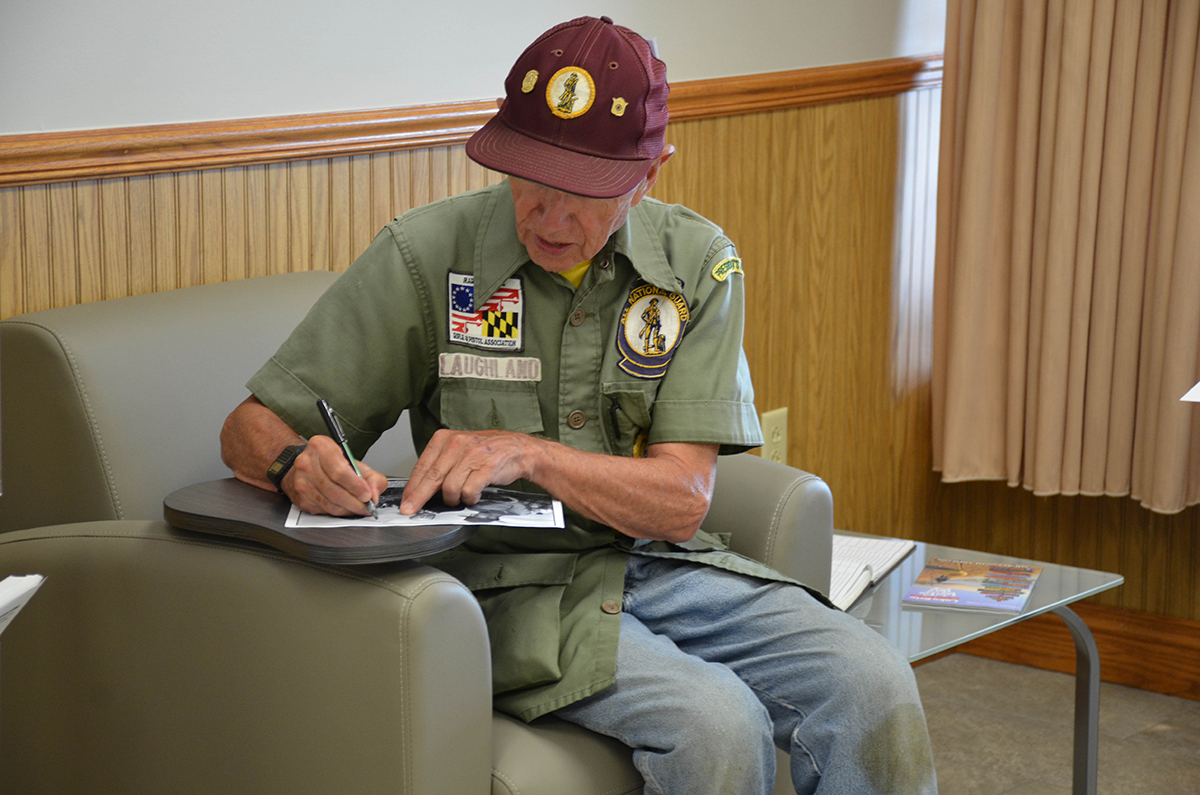 It’s common for National Match guests to stop Jim to ask for a photo or even for an autograph. GySgt Luis Maceira remarked, “Being here with thousands of shooters, everyone’s great, but we met ‘the one’ here. We’ll always remember that. It was an honor meeting him.” 