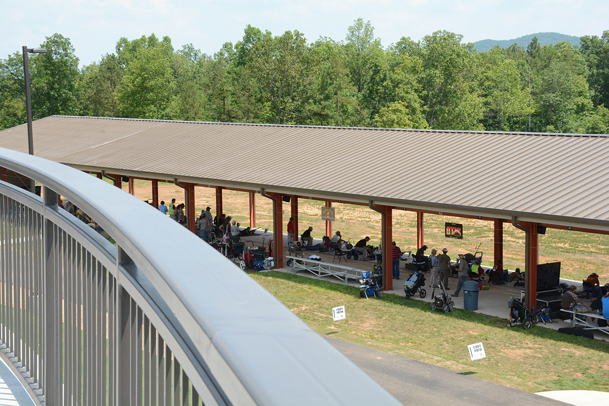 Guests were able to view the mountains as well as the 600 yard range from above on the back patio area of the Club House.