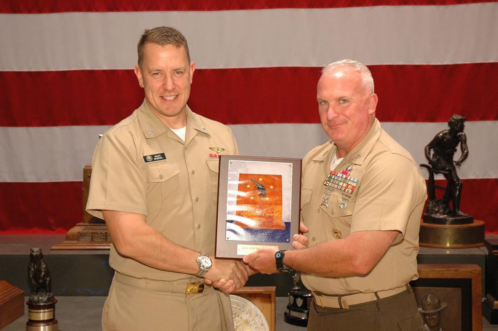 CDR Matt Bartel of the U.S. Navy earned the Fleet Admiral Nimitz Trophy – awarded to the highest Navy competitor in the NTI and NTT Matches.