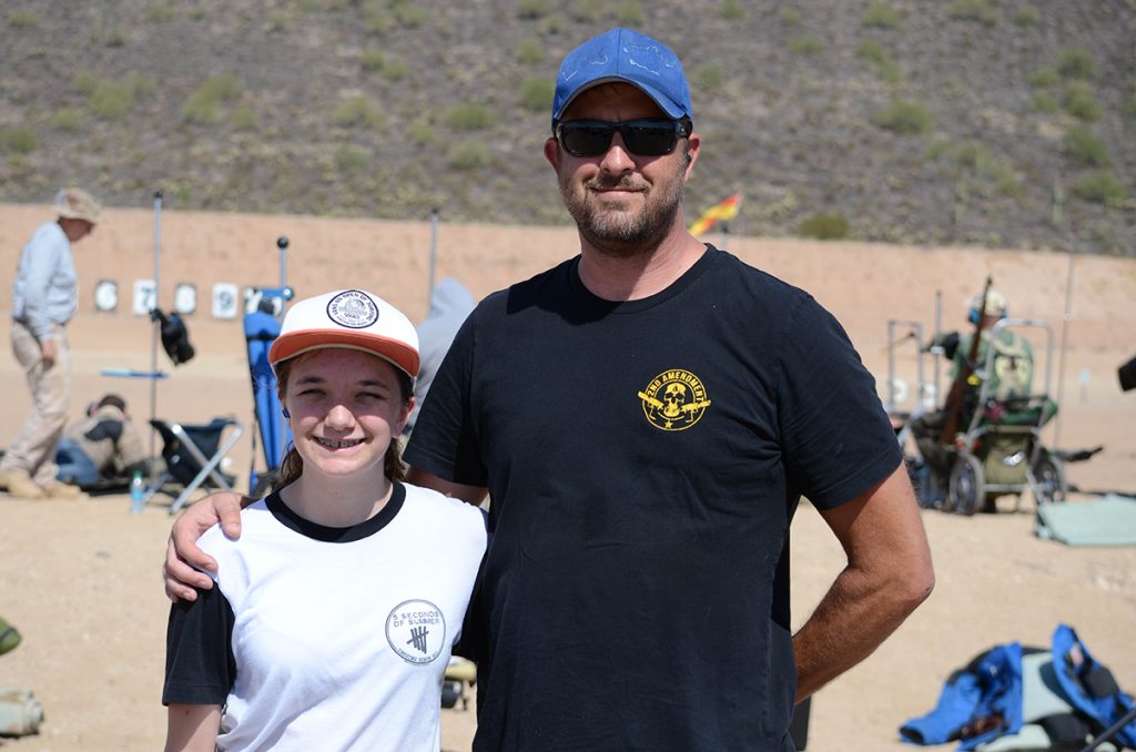 Blue Beckham and his daughter McKenna attended Western Games for the first time this year. Both participated in the Small Arms Firing School, where McKenna fired in her first M16 Match.