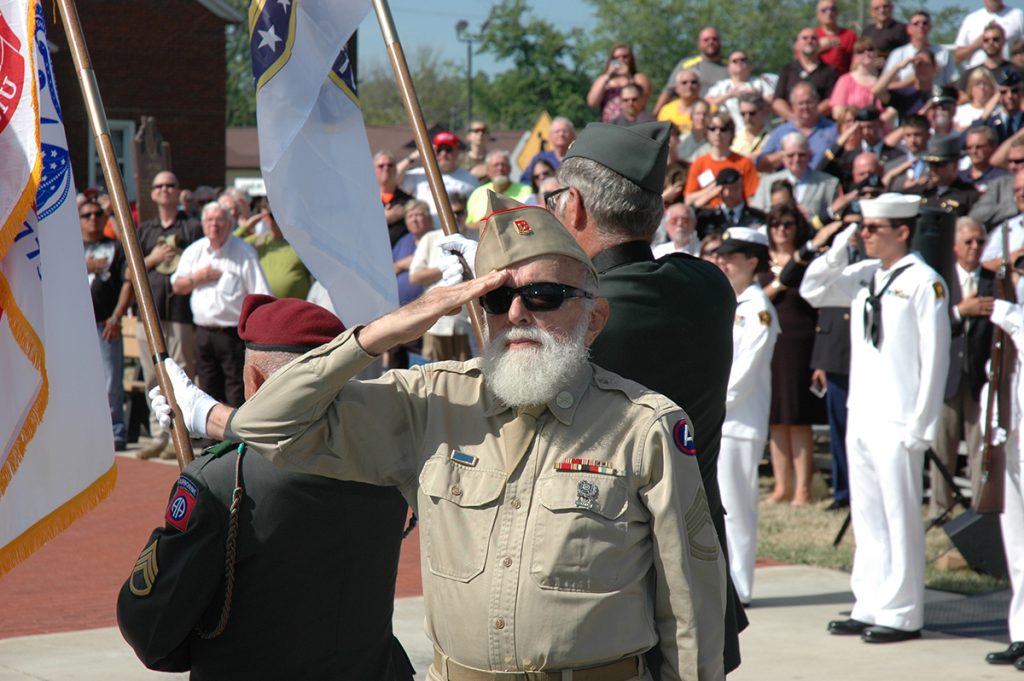 The CMP was honored at the First Shot Ceremony to watch the colors presented by WWII veteran Lloyd Boyer.