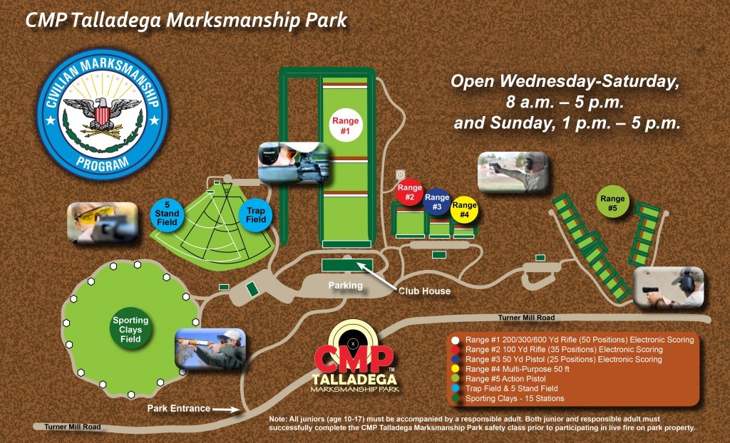 Layout of the CMP Talladega Marksmanship Park.