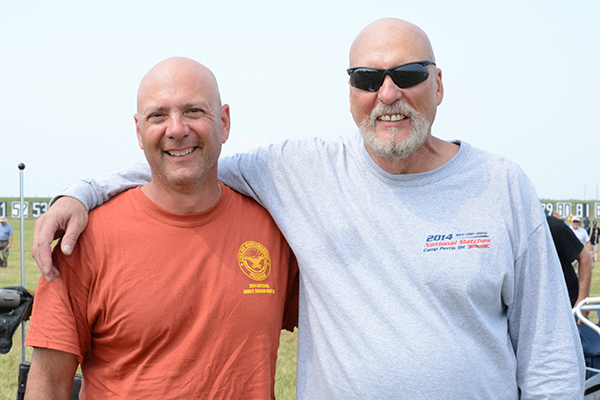 Brothers Mike (left) and Tony (right) Buono fired together in the Springfield Match. Tony’s first time firing since his Navy days, he felt challenged by the competition setting, but still managed to achieve a smile on his face.