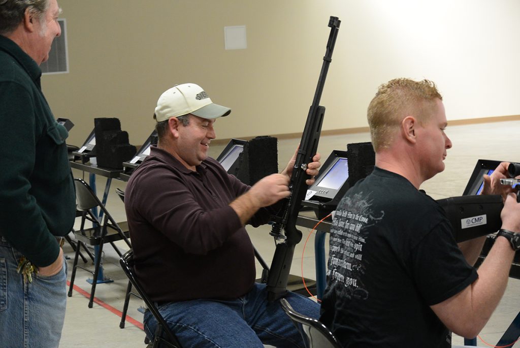 At an appreciation reception, the business professionals were given the opportunity to fire the air rifles for themselves.