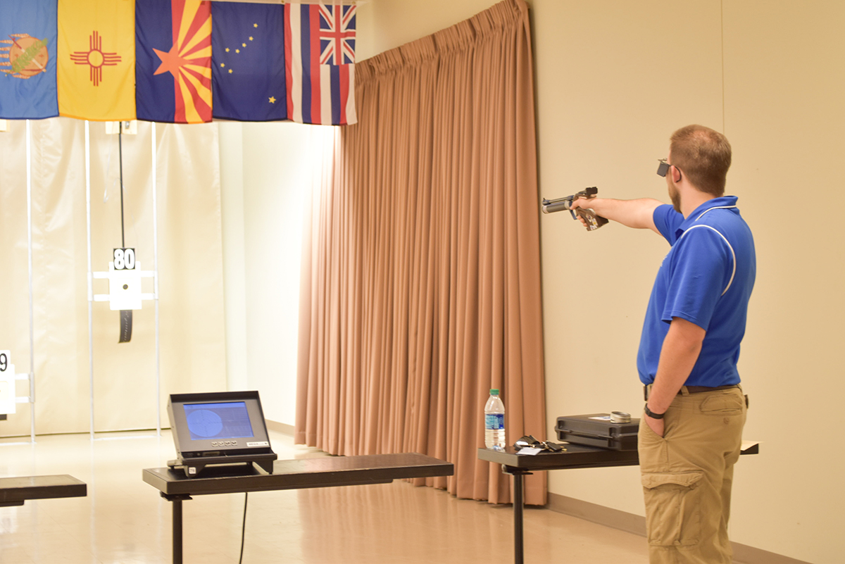 CMP’s own James Hall will be vying for a spot on the Men’s Air Pistol team.