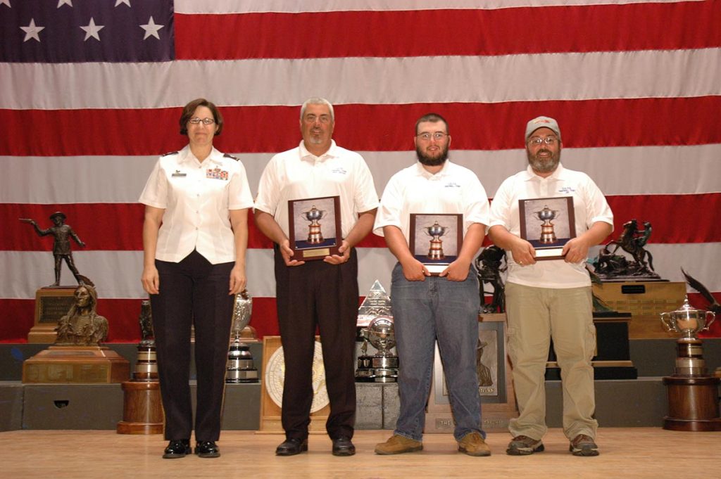 The Civilian team earning the highest score and the Oglethorpe Trophy was the Ohio Rifle & Pistol Team. Firing members were Brian Zins, Glenn Zimmerman, James Lenardson and James Morman. Team captain was Richard Pozo, and the team was coached by Alan Barcon. 