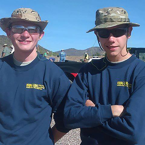 Cody Gamblin (right) earned the High Junior award and also landed in third place overall during the M16 Match at Western Games in October. Cody also earned his first EIC rifle points during the match.
