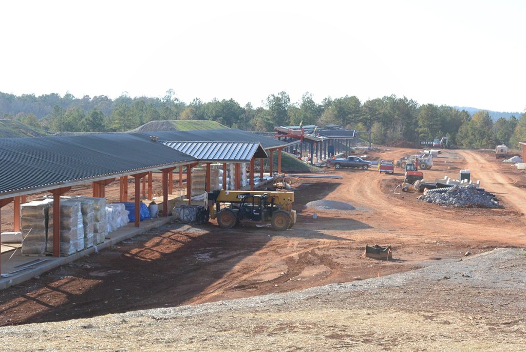 Work continues on CMP’s new outdoor Talladega Marksmanship Park. The park will be open for public use on May 6, 2015 and will feature covered firing lines on its ranges for shooters’ comfort.