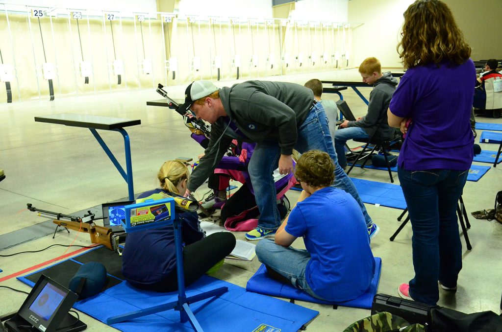 Camp counselors work hands-on with the juniors on the firing line – allowing the best possible personal training for each individual. 