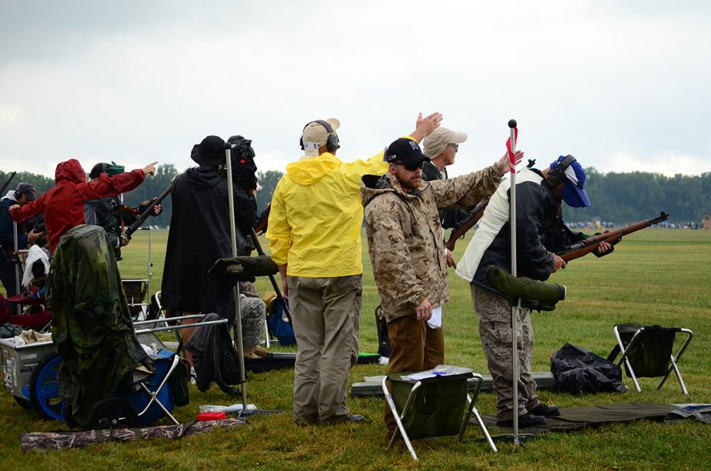 Despite the rain, the firing line was full for the John C. Garand Match at Camp Perry.