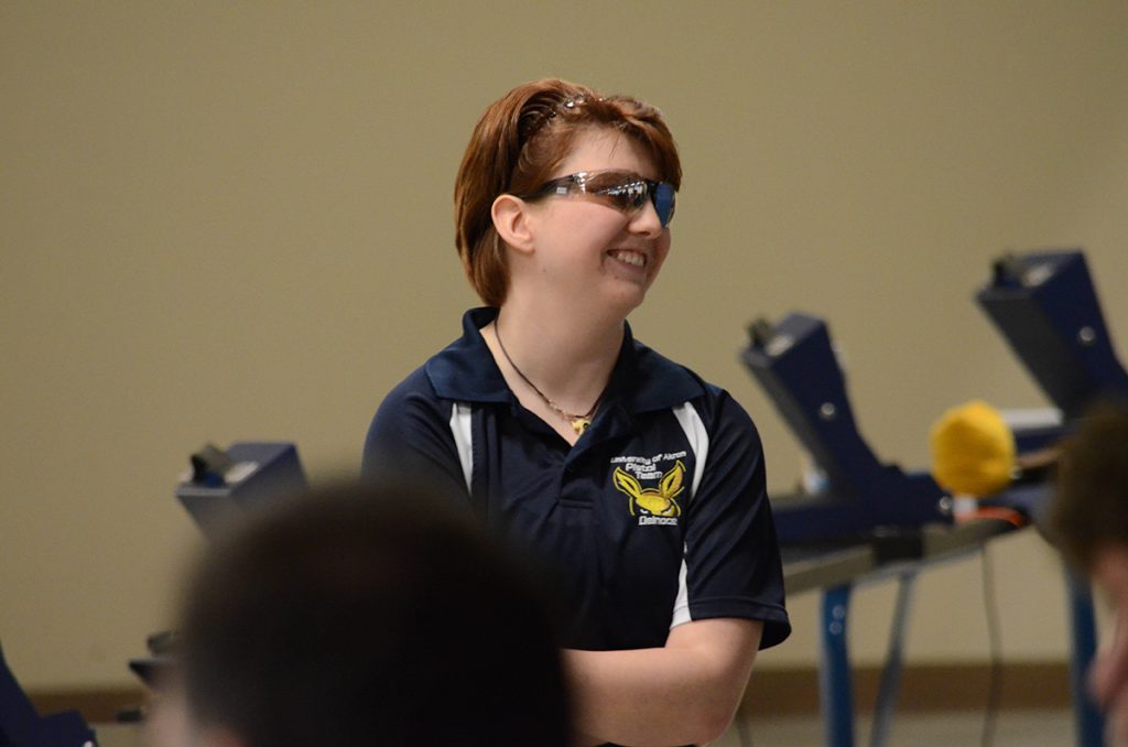 Margaret Delnoce was all smiles when she was named the pistol Super Finals champion.