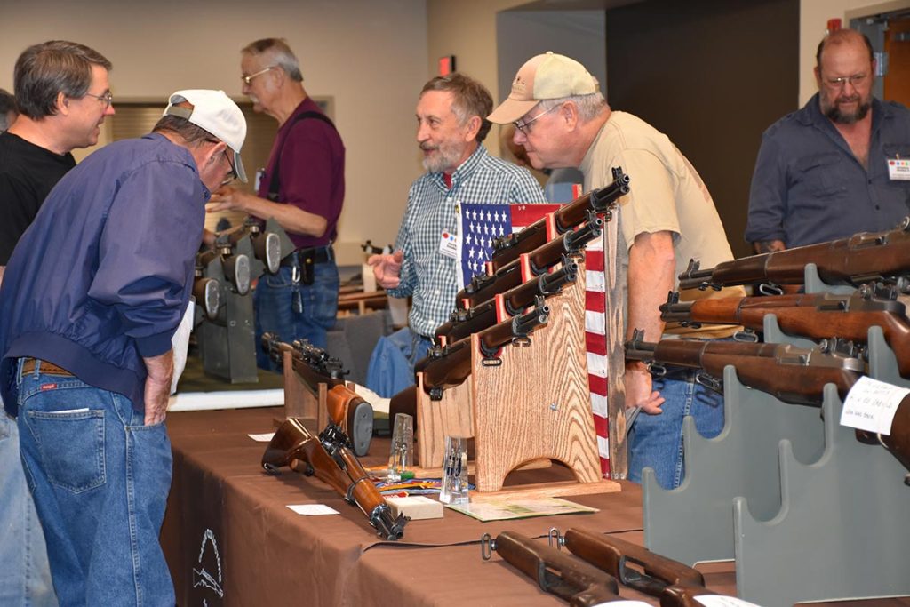 Over 40 displays were set up in the Talladega Marksmanship Park classrooms, showcasing the collections of GCA members.