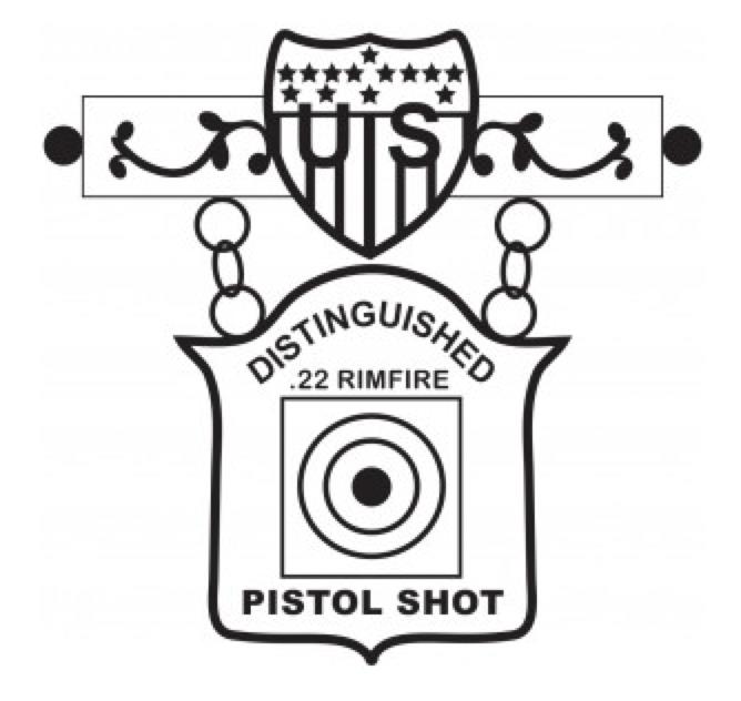 The design for the new 22 Rimfire Pistol Distinguished Badge