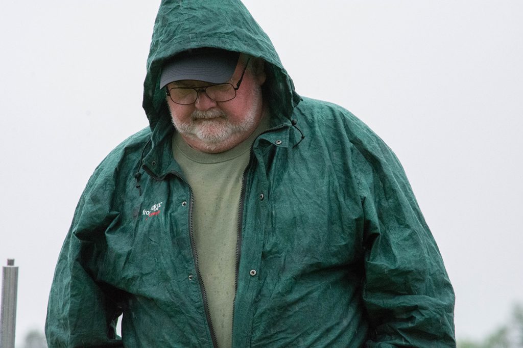 At this year’s Eastern Games, Bill was greeted with rain showers during the Vintage Sniper match.