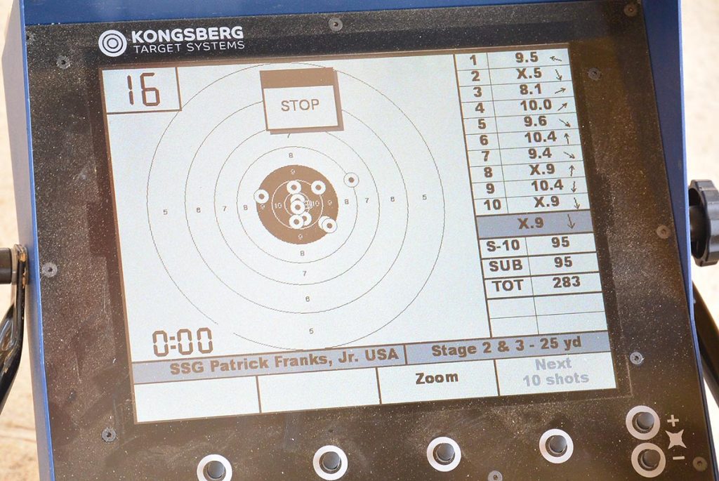 A state-of-the-art electronic target and scoring system makes TMP one of the most advanced marksmanship facilities in the world. A monitor located beside each shooter on the firing line allows the competitor to see what he or she fired in a matter of seconds.  