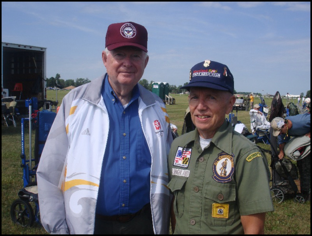 One of Jim’s teammates on the All National Guard Team was two-time gold medalist and DCM Emeritus, Gary Anderson. The two met for the first time at Camp Perry in 1963.