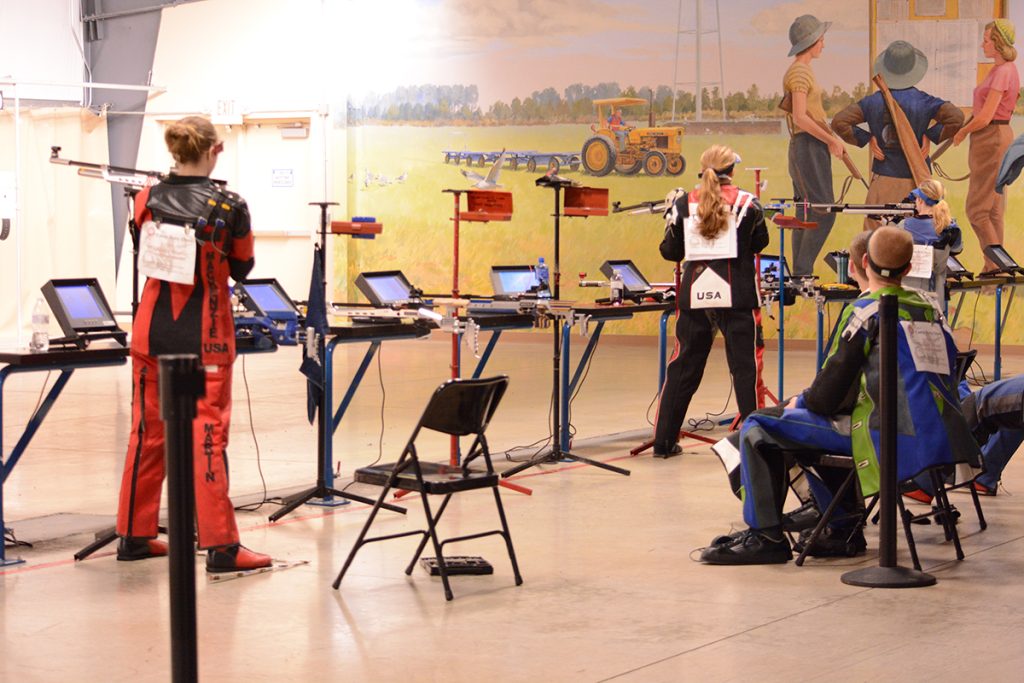 The girls dominated the 60 Shot Junior Air Rifle competition, as Virginia Thrasher took first, Samantha Peterson earned second and MacKenzie Martin followed in third. 