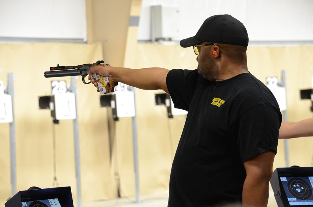 Richard Gray was the overall winner in the 60 Shot Open Pistol competition.