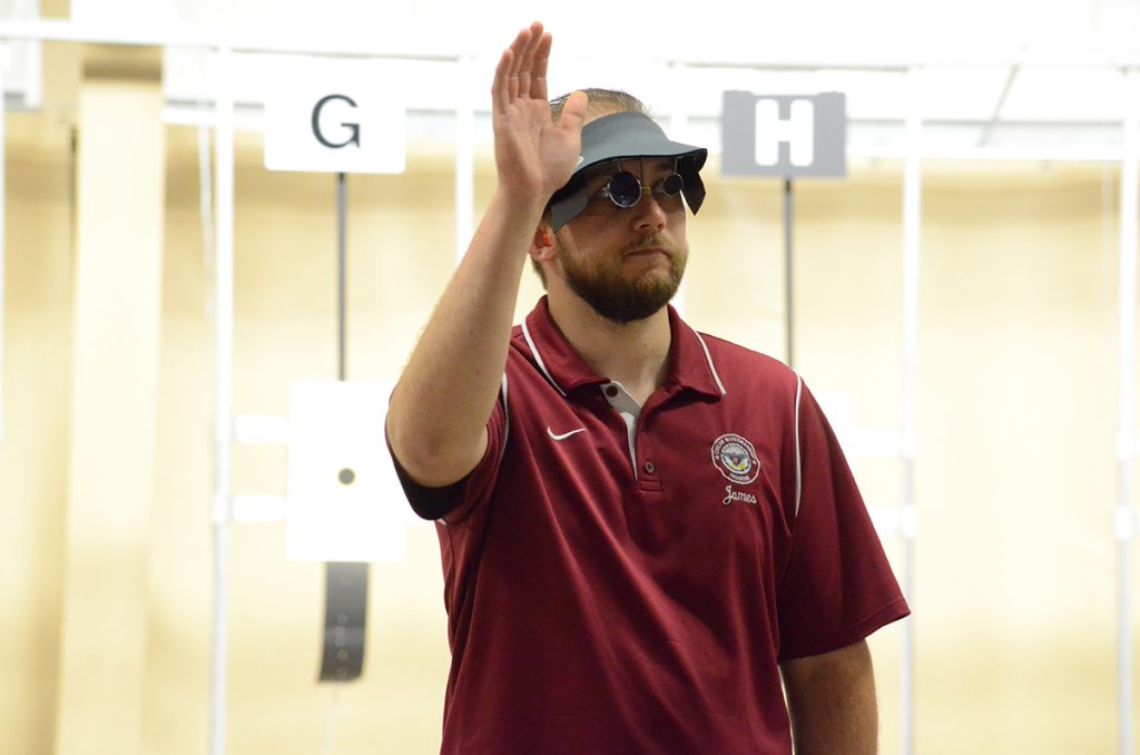 CMP’s James Hall overtook the 60 Shot pistol competition. Hall often competes in matches, even earning fourth place at this year’s USA Shooting Olympic Trials in June.