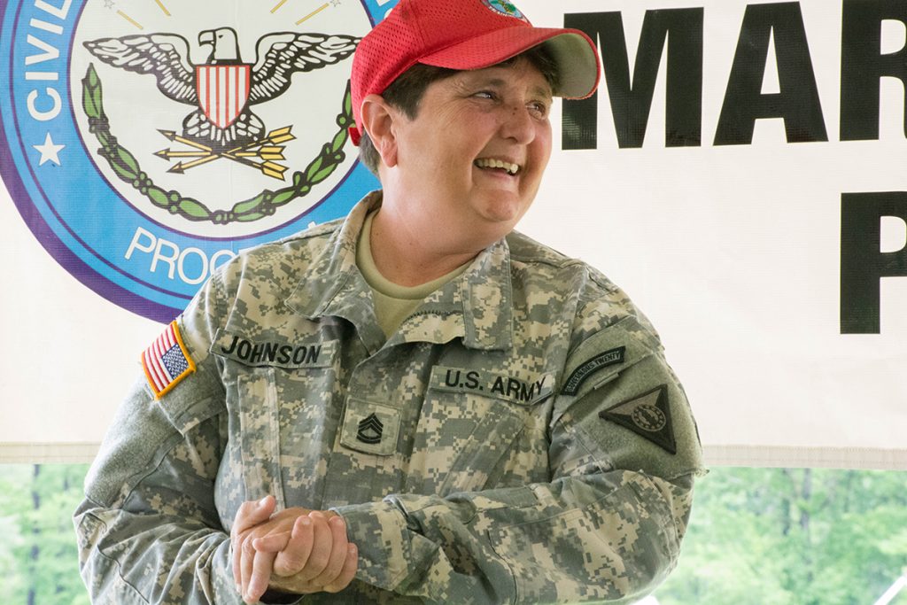SFC Vicky Johnson has been a tremendous help to the CMP for the past 10 years at the Eastern Games. For her support, the CMP has honored her with an 8x8” paver at the Talladega Marksmanship Park.