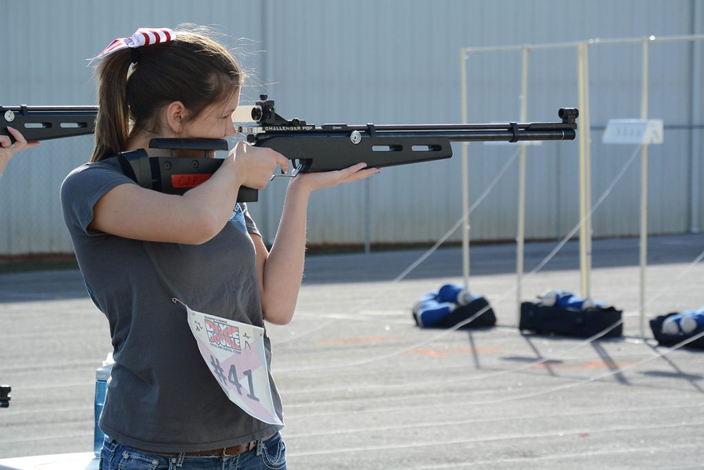 Katelyn Abeln, a pistol shooter, had a great time trying out the rifle. She did an outstanding job during the event – finishing in just under 10 minutes.