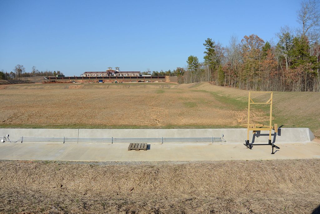 The first official match at the Marksmanship Park will be fired on June 6, 2015 – the anniversary of D-Day. Competitors will fire on state-of-the-art electronic targets, which are raised and lowered by lifters (seen to the right in the photo). The clubhouse (background) will overlook the 600-yard range.