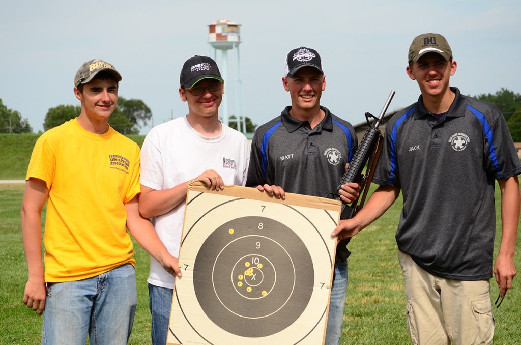High junior of the President’s Rifle Match was Matthew Lovre of Jeannete, PA, (center right) with an exceptional aggregate score of 391-14x – a new National Record. He finished in eighth place overall.  