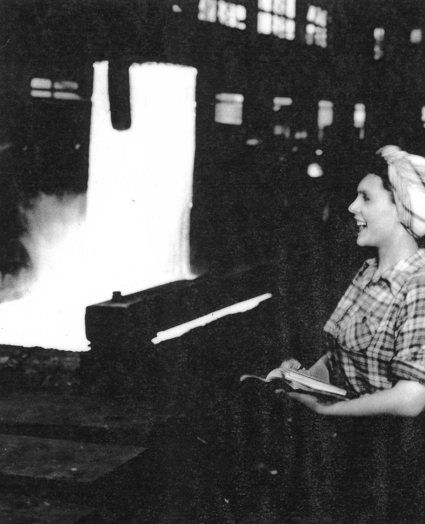 “We had to support our boys and we were happy to do it.” Minnie (Cambria) Bennett, Pit Recorder, No. 3 Blooming Mill, 1943-45