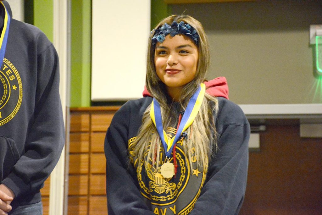 Cassandra Rodriguez of Parlier High School in California recorded a score of 1224.2 for first in the Navy Overall Sporter match. She also was the highest sporter competitor over all four services.