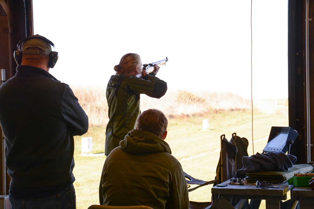 Matthew Nodine and his sons Keegan and Isaiah fired on the new electronic targets for the first time during the Petrarca Match in November.