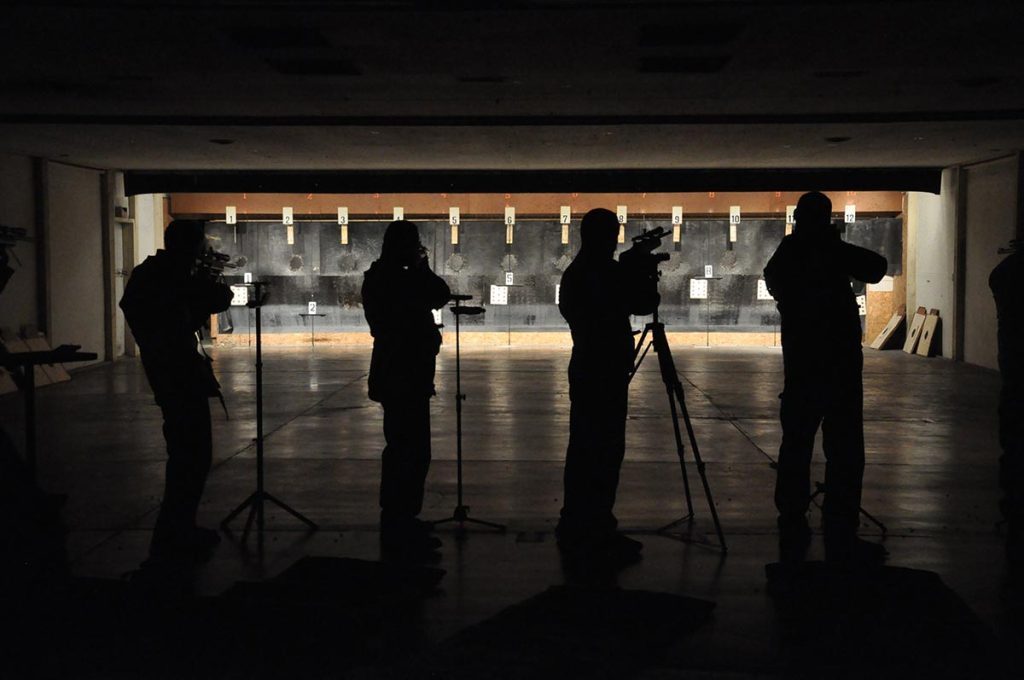 In the beginning of the league, individuals created ranges in old theaters, basements and sheds. Now, clubs have the opportunity to fire in stationary ranges, like at the Oak Harbor Conservation Club (shown here). 