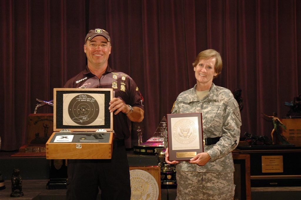 At last year’s National Trophy Pistol Matches at Camp Perry, Huff and Accuracy X, Inc. donated one of its X Series™ 1911 pistols to the winner of the 2014 President’s 100 Pistol Match. At this year’s Nationals, he will donate a PRO PLUS Series™ 1911 to the highest placing non-distinguished shooter of the President’s 100.