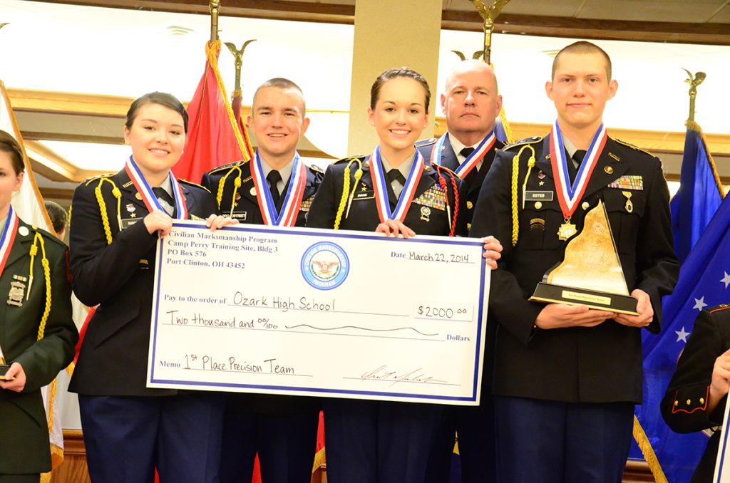Ozark High School, MO, was the overall precision team champion for the third year in a row in the 2014 JROTC National competition.