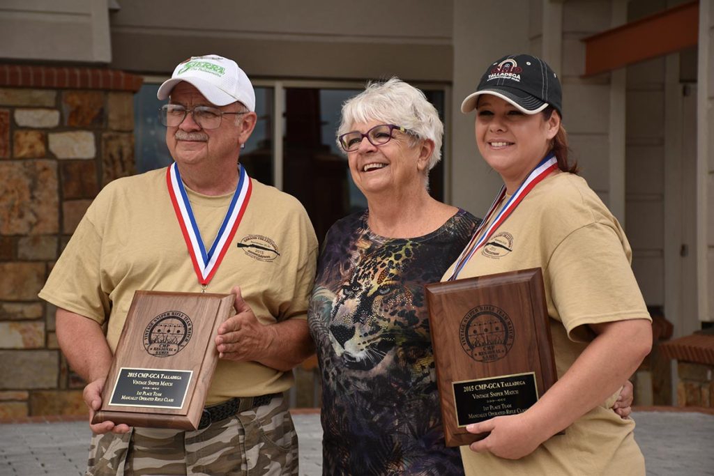 CMP employee Teresa Champion competed in her first match and finished in first place with Randy Ent of Russell, PA. The duo was the overall team in the manual portion of the Vintage Sniper Match.