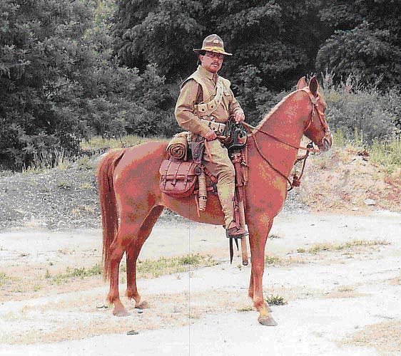 Rudy Cabigas, a retired San Jose Fire Department Captain, representing a Filipino trooper of the legendary the 26th Cavalry, Philippine Scouts. His father and an uncle served with the 26th. Photo courtesy of the Philippine Scouts Heritage Society