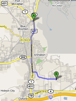 map view Anniston