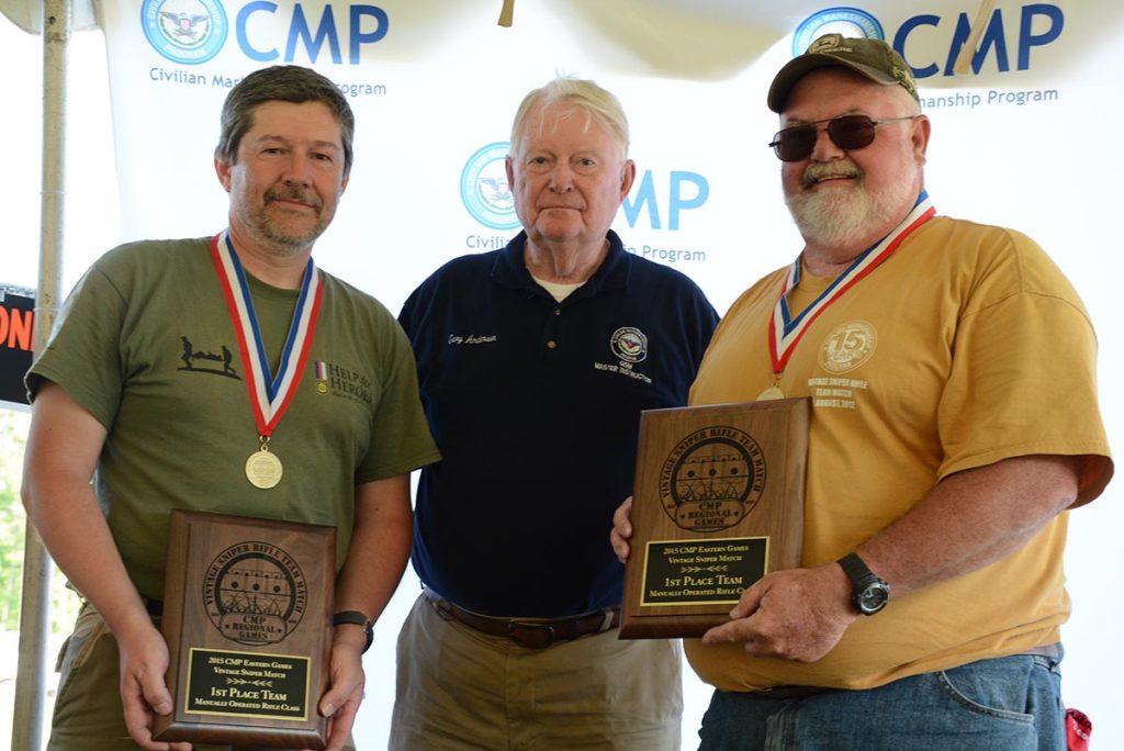 “Southern Boys” William Fairless and William Ellis beat out “Dos Hombres” by only one point to win the Vintage Sniper Match.