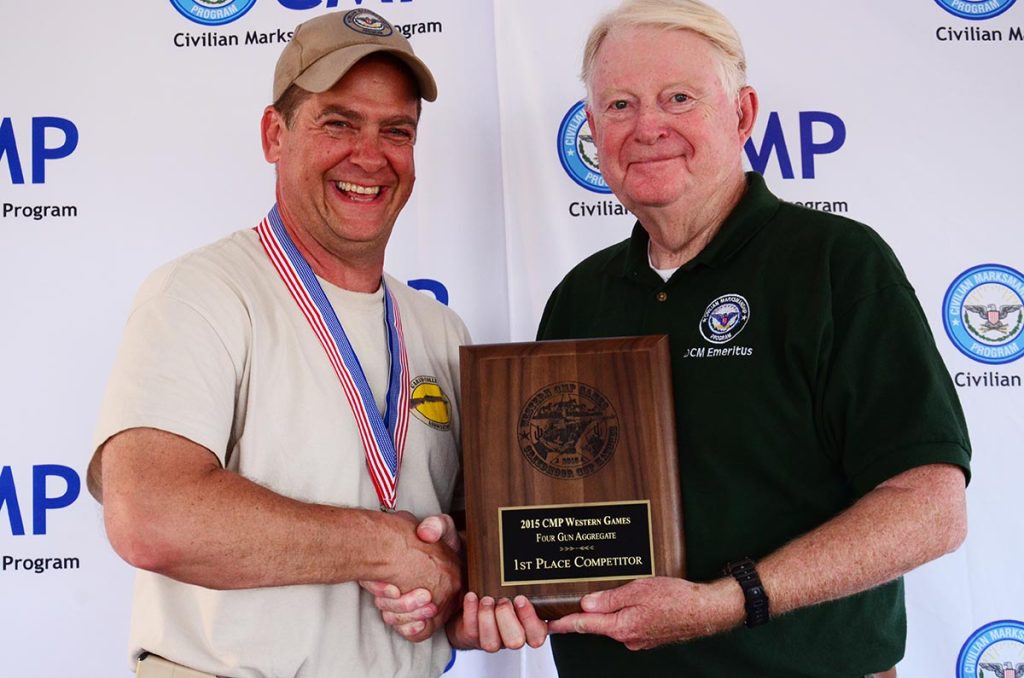 Robert Spurrier was the Three and Four Gun Aggregate winner during the 2015 Western CMP Games in Phoenix. He was also the overall winner in the Garand Match.