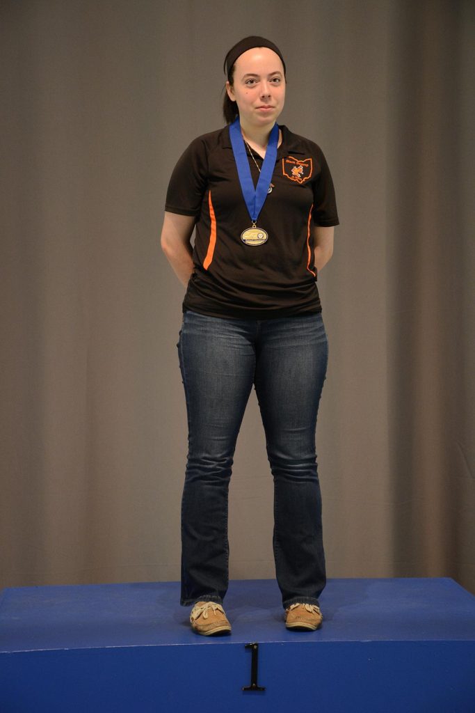 Sarah Sutton of Black Swamp Jr. Rifle bested the precision field to earn the first place spot at the top of the podium.