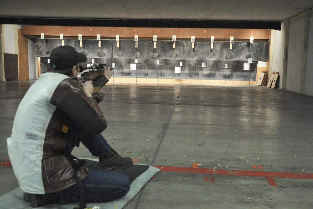 The group members fire on A-17 smallbore targets at their home ranges.