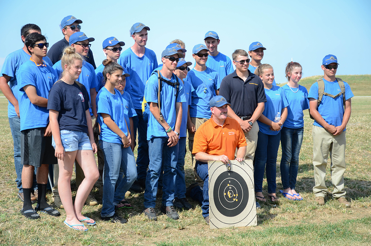 Robert Taylor, coach of the California Grizzlies, earned fourth overall in the match. He had his junior team behind him during the Shoot Off, cheering him on.