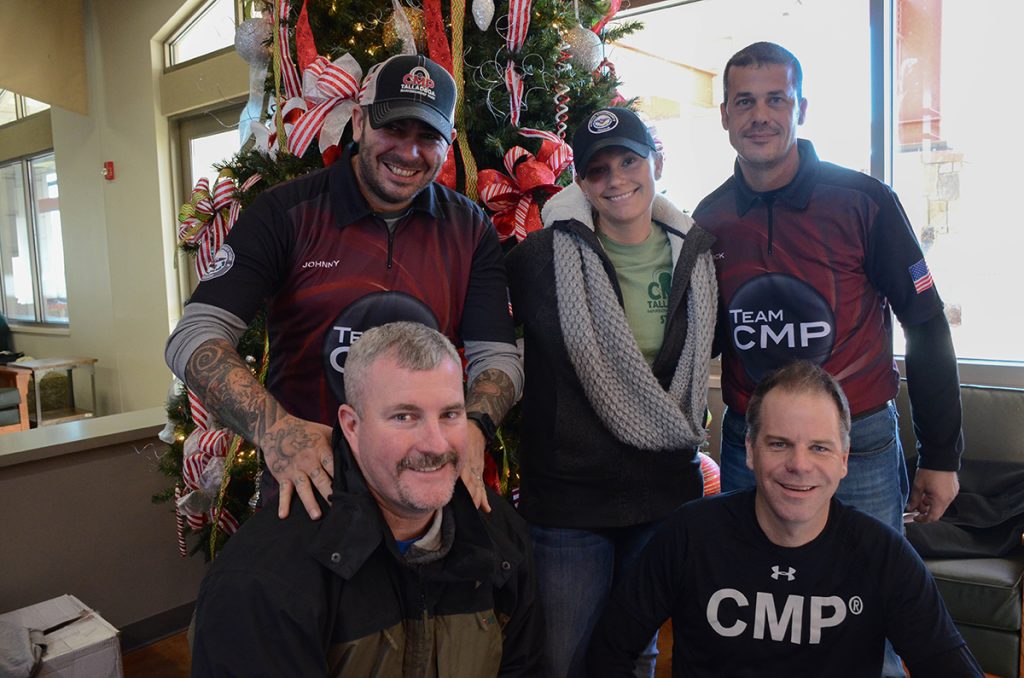 Team CMP, standing from left: Johnny Fisher, Sara Rozanski, Nick Till; kneeling from left: Robert Taylor, Ryan Vander Poppen