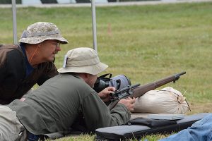 Members of two-person teams take turns as shooter and spotter at each distance. Each member is responsible for guiding his or her teammate to achieve the optimum score.