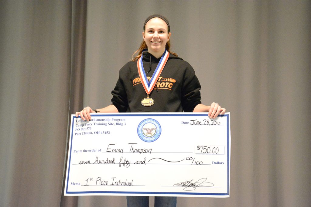 Emma Thompson of Freeport High School, IL, was the overall winner of the individual sporter competition.