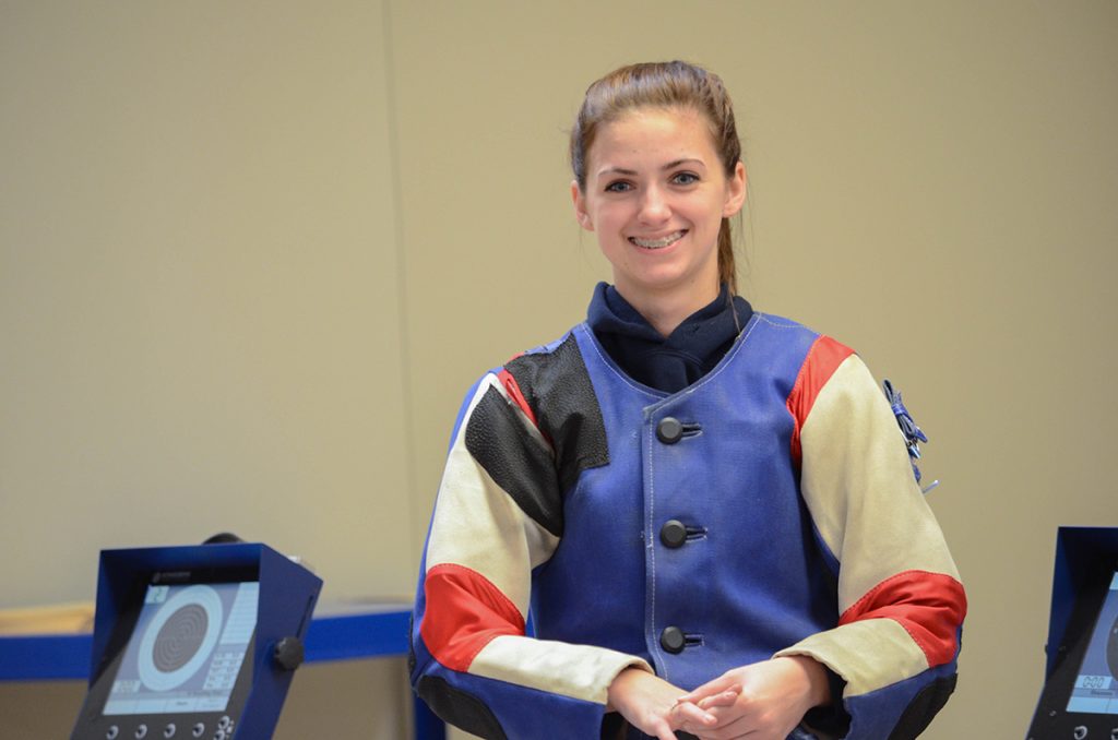 Shannon Tyssen of Lee High School JROTC set three new Navy JROTC records while competing in the precision class.